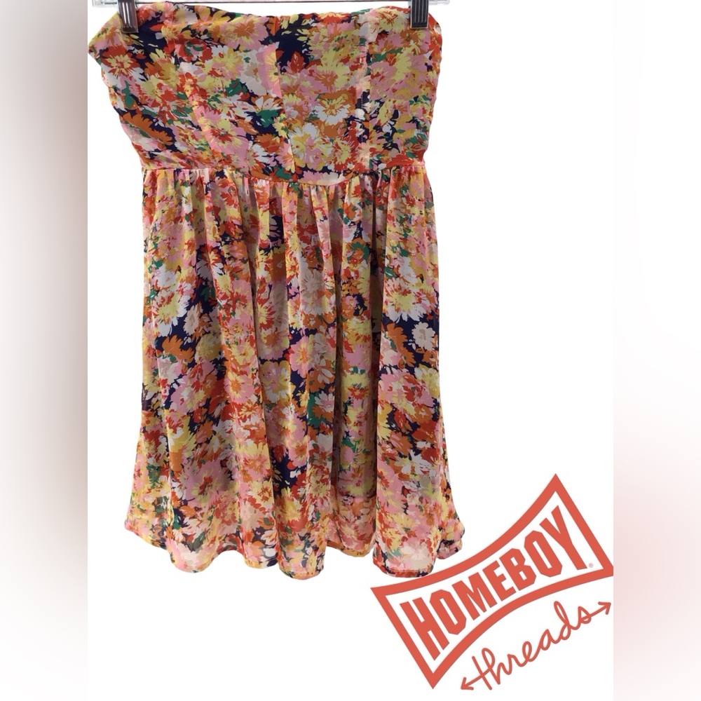 Floral Strapless Dress